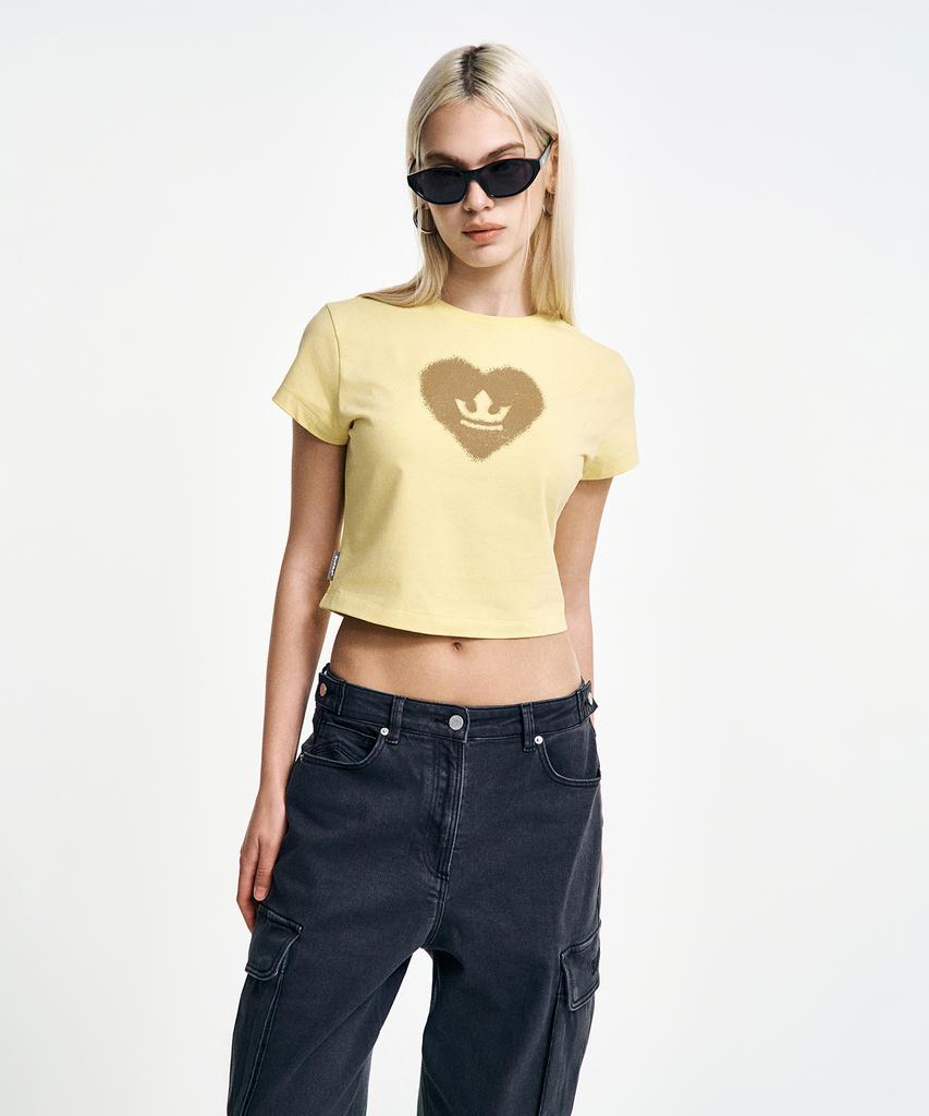 SUPRA Women'S Crown Heart T-Shirt (Yellow)