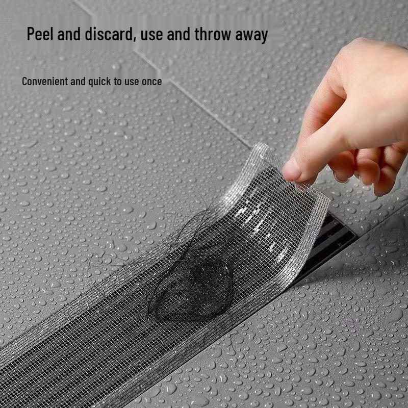 Rectangular Floor Drain Filter: Anti-Insect Disposable Hair Catcher Mesh Strip for Bathrooms.