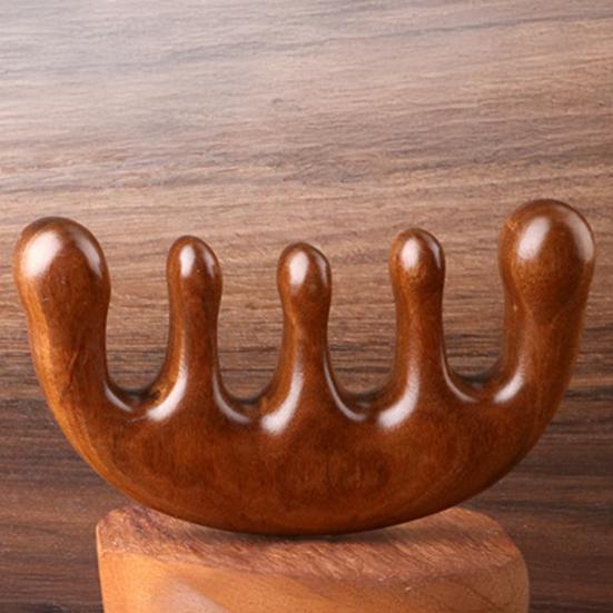 Sandalwood Scalp Massage Comb Multi-functional Meridian Comb Wooden Wide Tooth Face Head Body Massager Guasha Scrubber Tool
