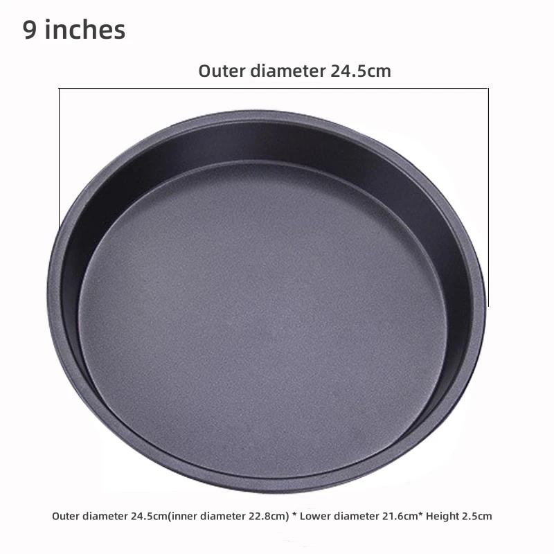 6/7/8/9/10 Inch Round Pizza Mould Plate Pizza Pan Deep Dish Tray Carbon Steel Non-stick Mold Baking Oven Tool Baking Mould Tray