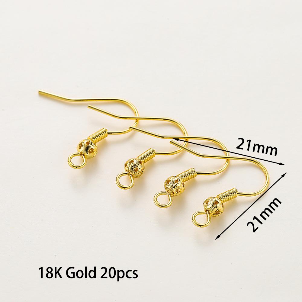 20 Stück/Los 6 Stile 14K 18K Vergoldete Ohrhaken mit Ohrbügel Ohrhaken Ohrringverschlüsse Zubehör für DIY Schmuckherstellung