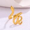 "Stylish Exaggerated Snake-Shaped Stainless Steel Ring: Unique European & American Tail Ring Bracelet Design"