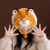 Non-Toxic Tiger Hat Soft Stuffed Plush Toys Headwear Winter Warm Hats For Gifts Plushies Animal Doll Cute Tiger Jungle Theme Po Props