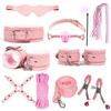 7pcs/set PU Leather SM Bondage Set Sex Handcuffs Footcuffs Whip Rope Eye Blindfold Adult Games Erotic Toys Couples Products Shop