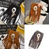 Bohemian Feather Tassel Shoulder Bag With Polyester Lining For Casual Outings
