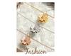 Minimalist Double-Layer Frosted Single-Bead Clover Flower Titanium Steel Necklace for Women