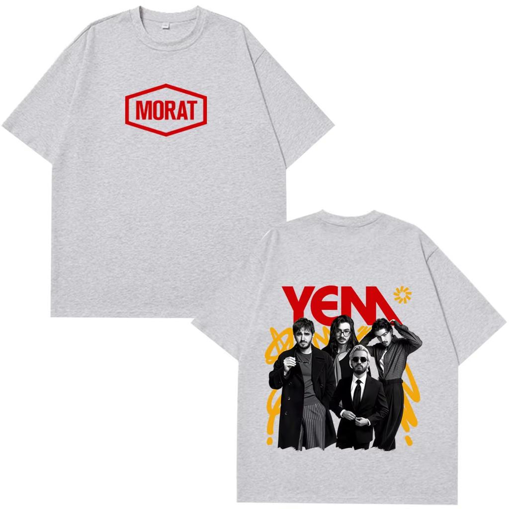 Band Morat Yem 2026 World Tour Merch Graphic Print Unisex Hip‑Hop Rock Summer Short‑Sleeve Loose Harajuku‑Style T-Shirt
