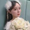 1/2 Pcs Fairy White Feather Hair Clip Headdress Wedding For Women Girls Daily Personality Sweet Feather Barrettes Hair Acce