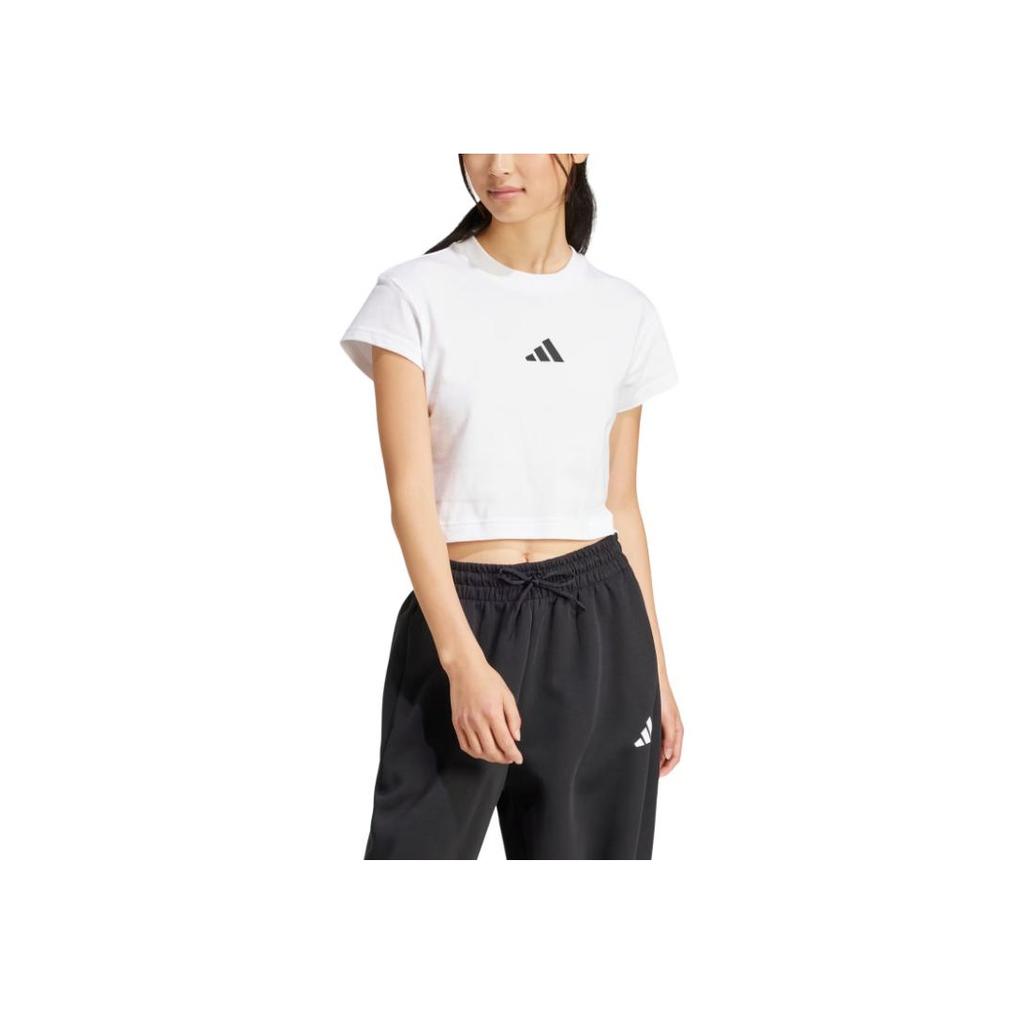 Adidas Future Icons Pullover Fashion Versatile Short Sleeve T-Shirt Women T-Shirts White JE4001