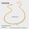 Hot Sale 18k Gold Plated Back Plain Chain Stainless Steel Bracelet Necklace Fashion Versatile Stacked Jewelry Set