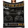 Blueprint of the MX-5 Miata Throw Blanket Giant Sofa Bed Loose wednesday Blankets