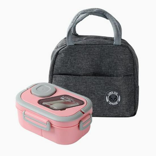 Compact Insulated Lunch Bag & Microwaveable Bento Box for Students & Office Workers