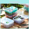 Portable Double Layer Bento Box With Dividers For Office Lunches And Picnics