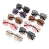 Square Metal Frameless Design Sunglasses for Men and Women Fashion Trendy Outdoor Sunscreen Sunshade Glasses