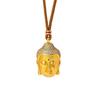 Collier Tête de Bouddha Vietnamien Vintage Tendance avec Accents Diamant - Finition Or Sablé, Rétention de Couleur Haut de Gamme