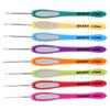 8Pcs/Set Soft Plastic Handle Aluminum Crochet Hooks Knitting Needle Set 1mm-2.75mm Yarn Sweater Weaving Sewing Craft Tools