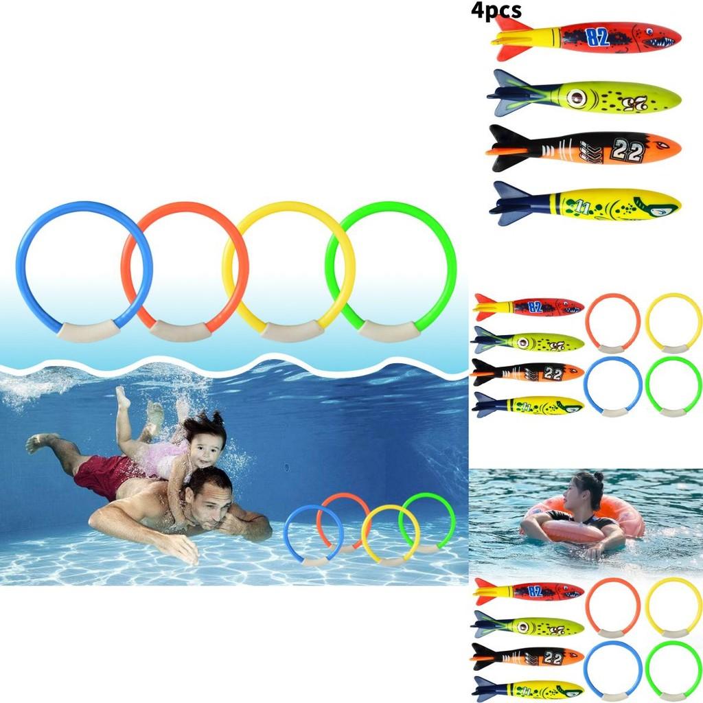 Anéis Flutuantes Torpedos Kit de Brinquedos para Brincadeiras Aquáticas para Atividades de Piscina Infantil