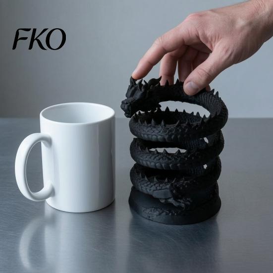 Desk Pen Cup 3D Printed Dragon Holder, Mystical Fantasy Pencil Unique Organizer Cup, Desktop Makeup Brush Holder for Home, Office Artistic Container