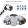 19 Pcs 8-32mm Spline Socket Set Metric Socket Wrench Set 12 Point Socket Set  Repair Tool