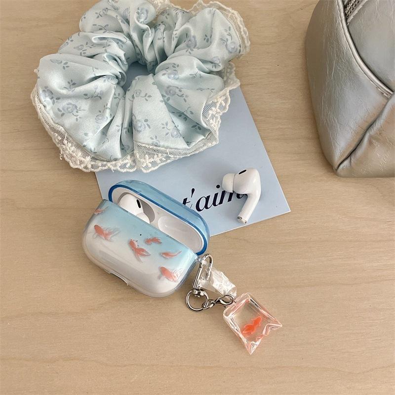 Cute Goldfish Pendant AirpodsPro1 Earphone Case for Apple 1/1/1 Generation Wireless Bluetooth Case New