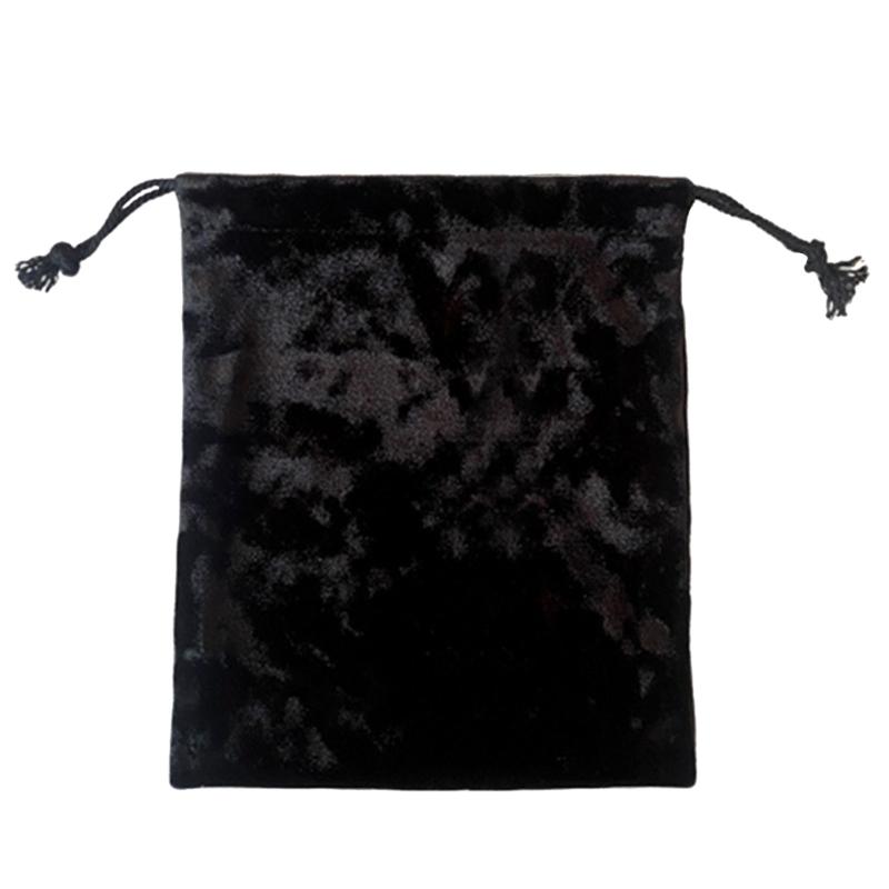 

Оксамитовий мішечок для зберігання карт Таро, мішечок на шнурку для карт настільної гри, мішечки для ювелірних виробів, тримач для карт Оракула, рун, дорожній подарунковий мішечок Black 12x15cm
