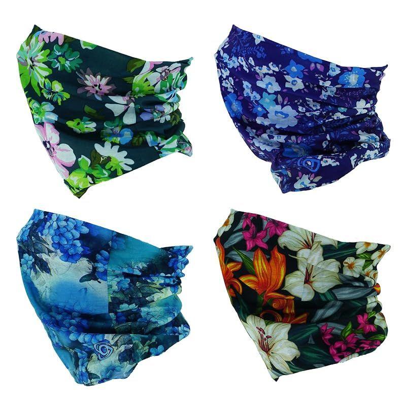 Used [NEW] [SMEHCF] Multi-purpose Bandana 4-Pack for Women and Men, Headband, Balaclava, Hair Head Scarf, Face Half, Airsoft Paintball Mask Neck