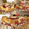 Golden Santa Claus Pattern Printed Tablecloth Christmas Decoration For Home 2025 Xmas Ornament Navidad Natal New Year Gift 2026