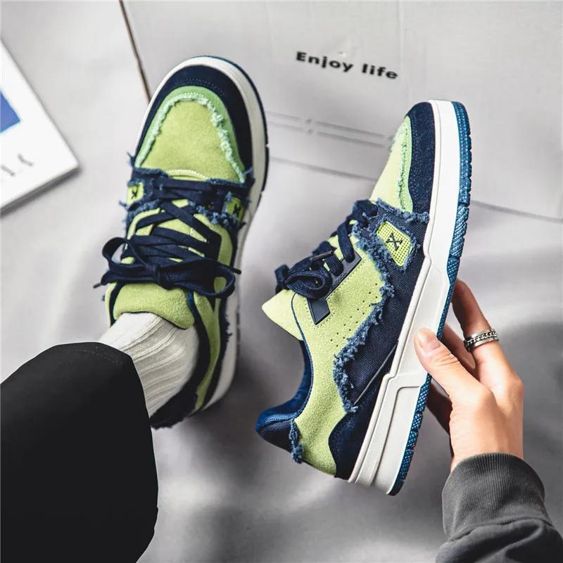 Fashion Spring Fashion Designer Men's Shoes Causal Sneakers 2024 Trend Platform Skateboarding Shoes Men Orange Low Canvas Sneakers Men
