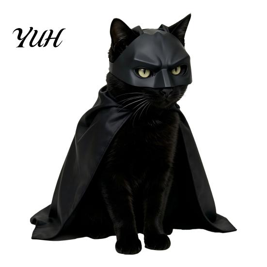 Halloween Katze Fledermaus Kostüm Schwarze Maske Und Umhang Kostüm, Lustige Haustierflügel für Katzen Outfits, Niedliches Welpen Verkleidungszubehör Cosplay, Party, Fotoshootings