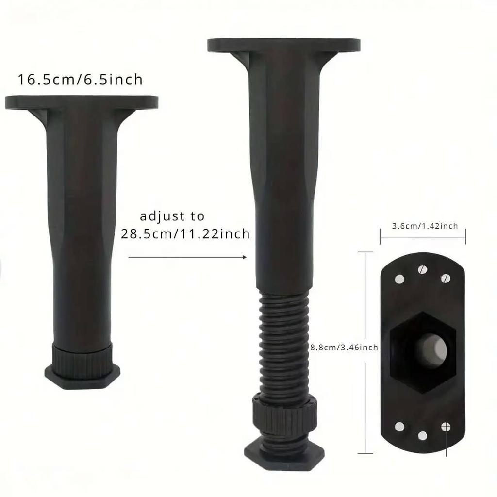 4Pcs Adjustable Bed Support Legs Heavy Duty Furniture Legs for Bed Frame Sofa Table Cabinet