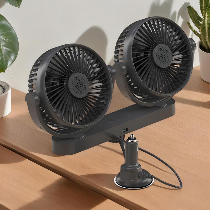 USB Car Fan USB Car Fan Auto Cooler Cool Gadgets Air Conditioner 360 Degree Rotatable 3 Speeds Suction Cup 12V 24V Cooler For RV