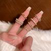 Shiny Zircon Pearl Open Ring for Women Luxury Ear Needles Earrings Fashion Simple Personality Wedding Jewelry