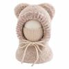 Thickened Kids Winter Beanie Knitted Thick Warm Balaclava Hooded Scarf Hat  Toddlers