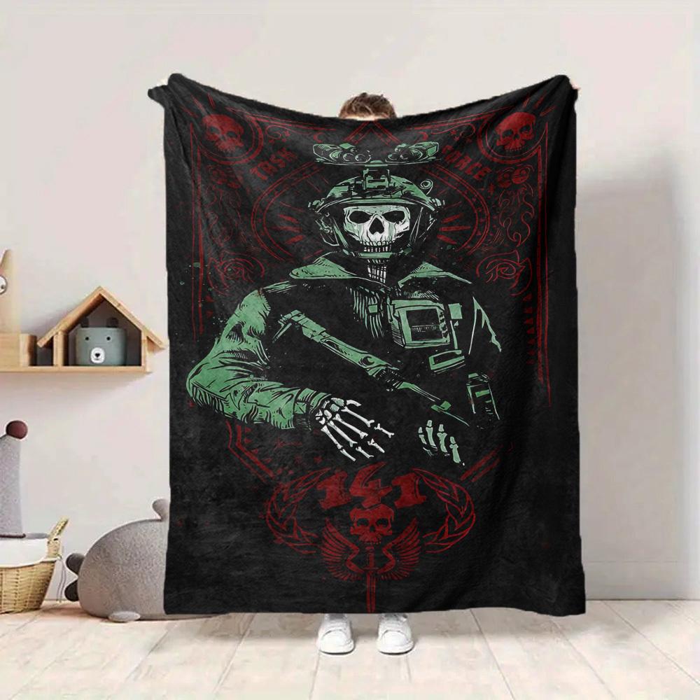 1pc Resident Evil Soft Comfortable Blanket Digital Print, All Season Multipurpose Knit Fabric Bedding, Office, Sofa Home Decor Blanket