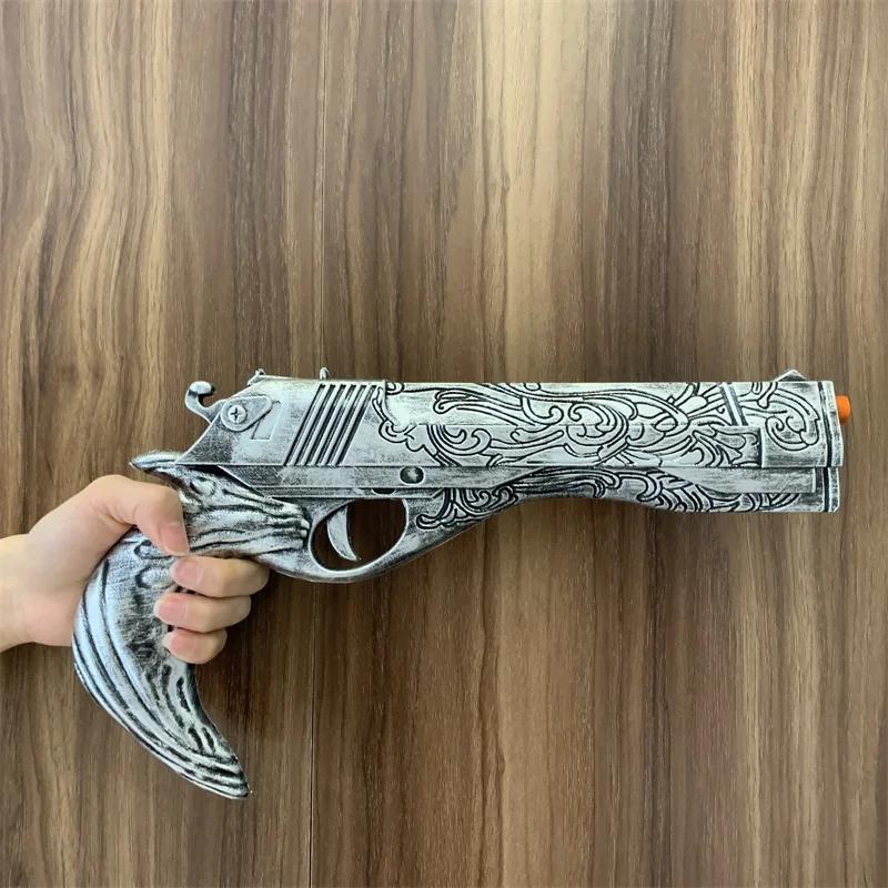 Cosplay Golden Guns Laser Rifle Revolver Prop Weapons Model Gun No Shotting Safety PU Rubber Halloween Gift
