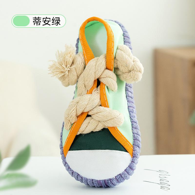 Dog Toys Shoes Pet Cotton Rope Slippers Sound Making Toys Teeth Cleaning Built-in BB Airbag Round Ball Bell Various