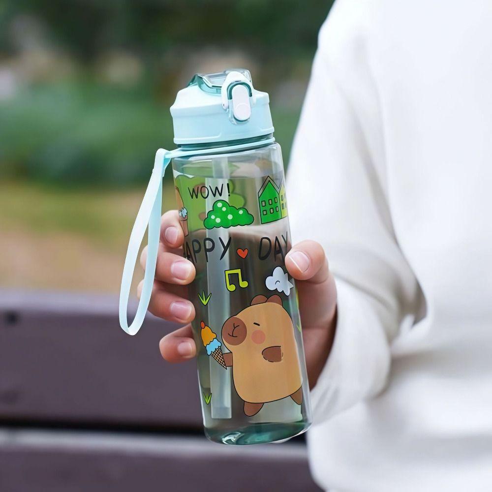 500ml Capybara Water Bottles Cute Capybara Drinking Bottle Transparent Plastic Cup  Juice