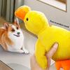 1pc Large Duck Design Pet Grinding Teeth Squeaky Plush Toy, Durable Chew Toy For Dog Interactive Supply