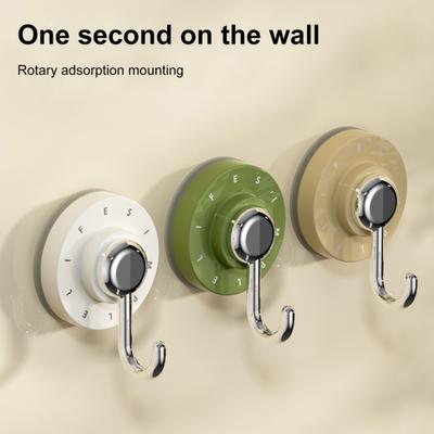 Wall Hook with Suction Cup 2.5kg Load-capacity No-Drilling Simple Installation Coat Hanger Bathroom Kitchen Storage Hook