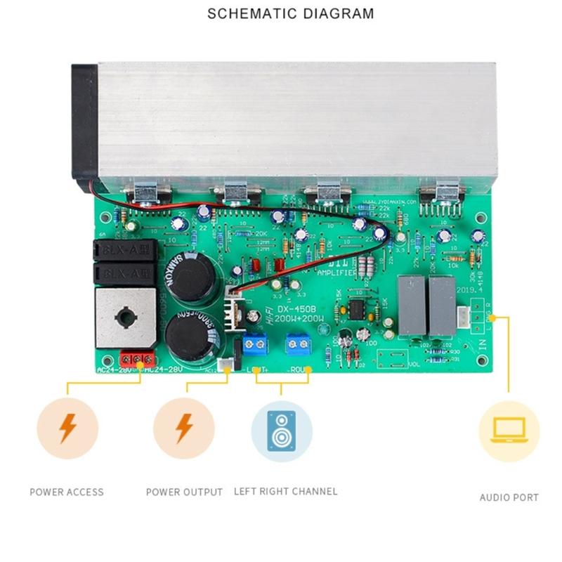 TDA7294 PRO Digital Power Amplifier Board Dual Channel 200Wx2 DC22-32V High-Power Assembled Home Speaker Module