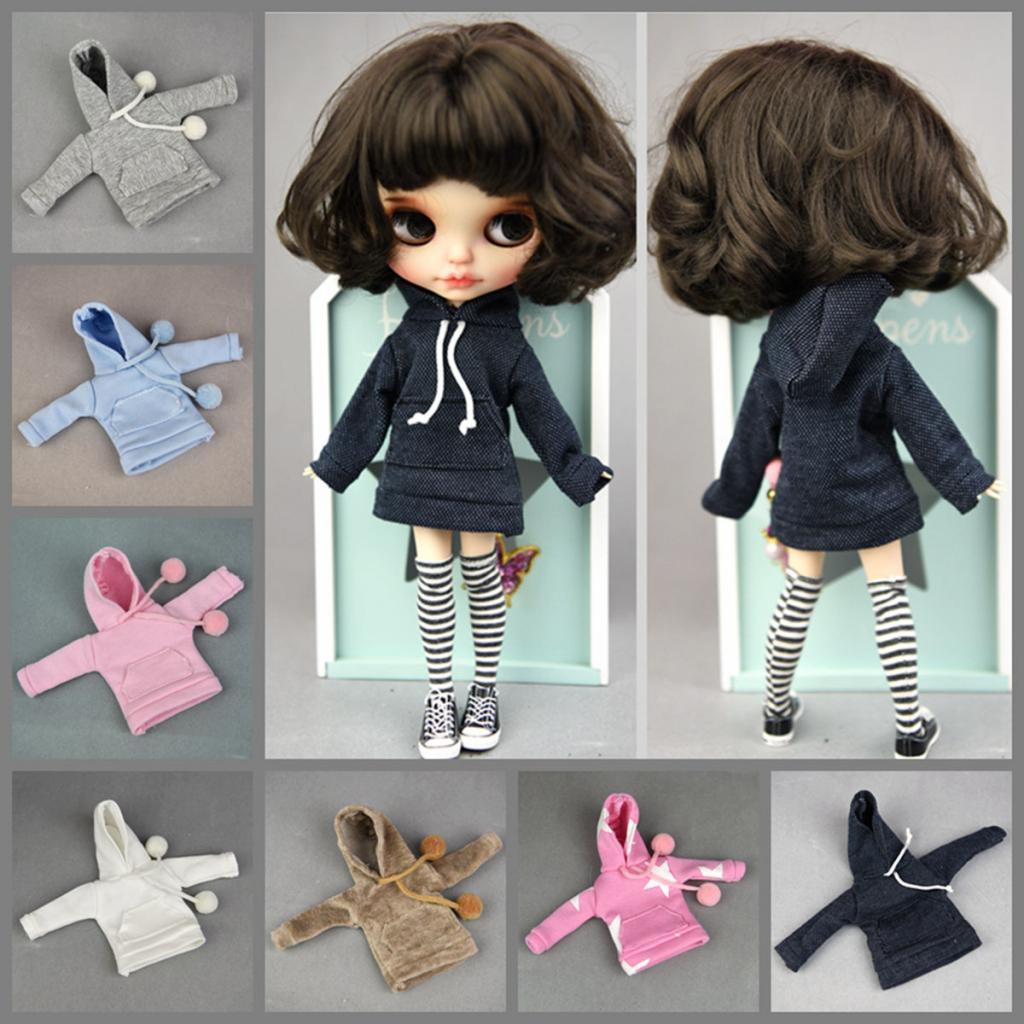 12inch Doll Hoodie Pullover Outfits Handmade Sweatshirt for Blythe Dolls Children’s Birthday Gift Accessories