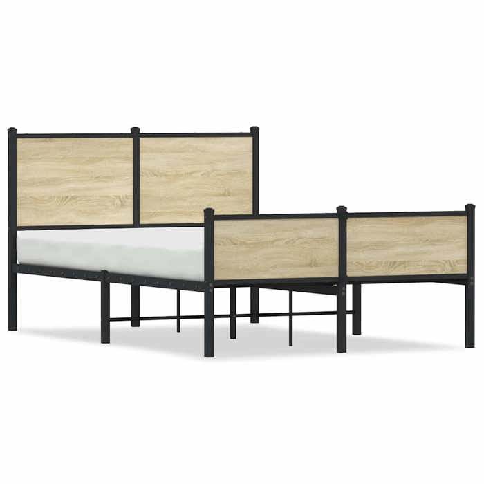 VidaXL Cadre de lit métal avec tête de lit et pied de lit 120x190 cm, lit double, meuble de chambre à coucher, lit d'invité, 4007901