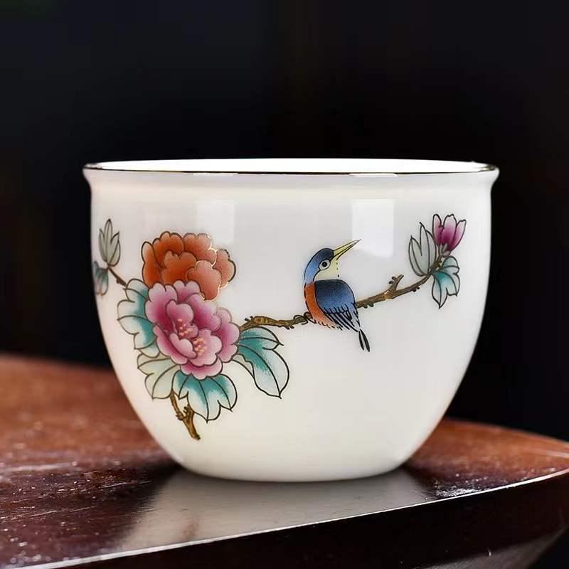 Sheep Fat Jade Porcelain Teacup: Chinese Ceramic Master Cup for Tea Tasting