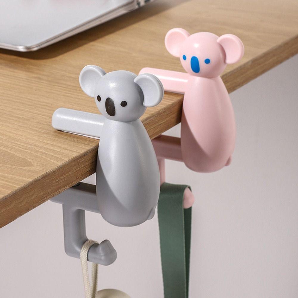1pc Portable Desk Side Hanging Bag Hook Multifunctional Adjustable Table Backpack Hook Cartoon Animal Durable Table Bag Holder