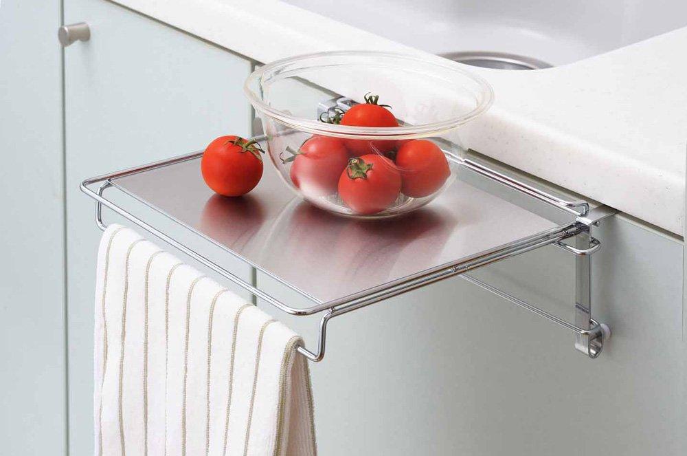 Yoshikawa Towel Hanger Auxiliary 30 x x 13 1304583 & Table, Silver, 27.2 cm,