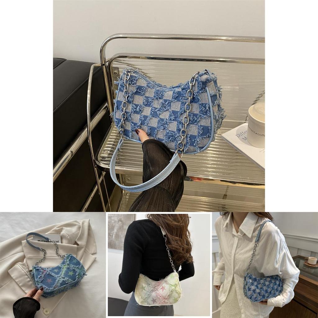 Chic Commuter Crescent Bag Stylish Canvas Crossbody Purse For Trendy Women