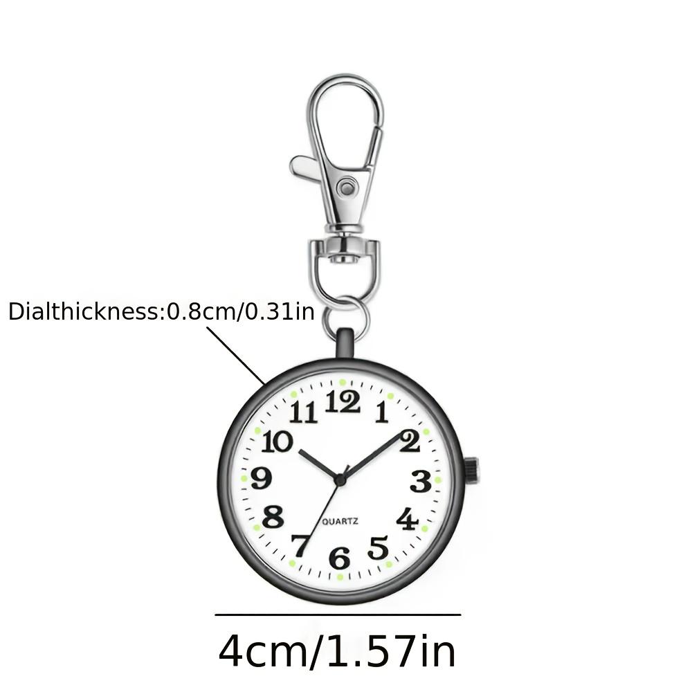 Keychain Pocket Watch Large Hanging Watch for Nurse Student Minimalist Luminous Clear Dial Old Man Quartz Pendant Watch Gift
