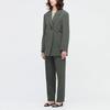 UNIQLO Solid Color Single-Breasted Blazer Women outerwear Dark-Green 447465-58