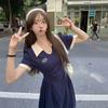 MR Practice Short-sleeved Polo Collar Dress Women's Summer Waist A Word Thin Belly Cover Skirt Explosion