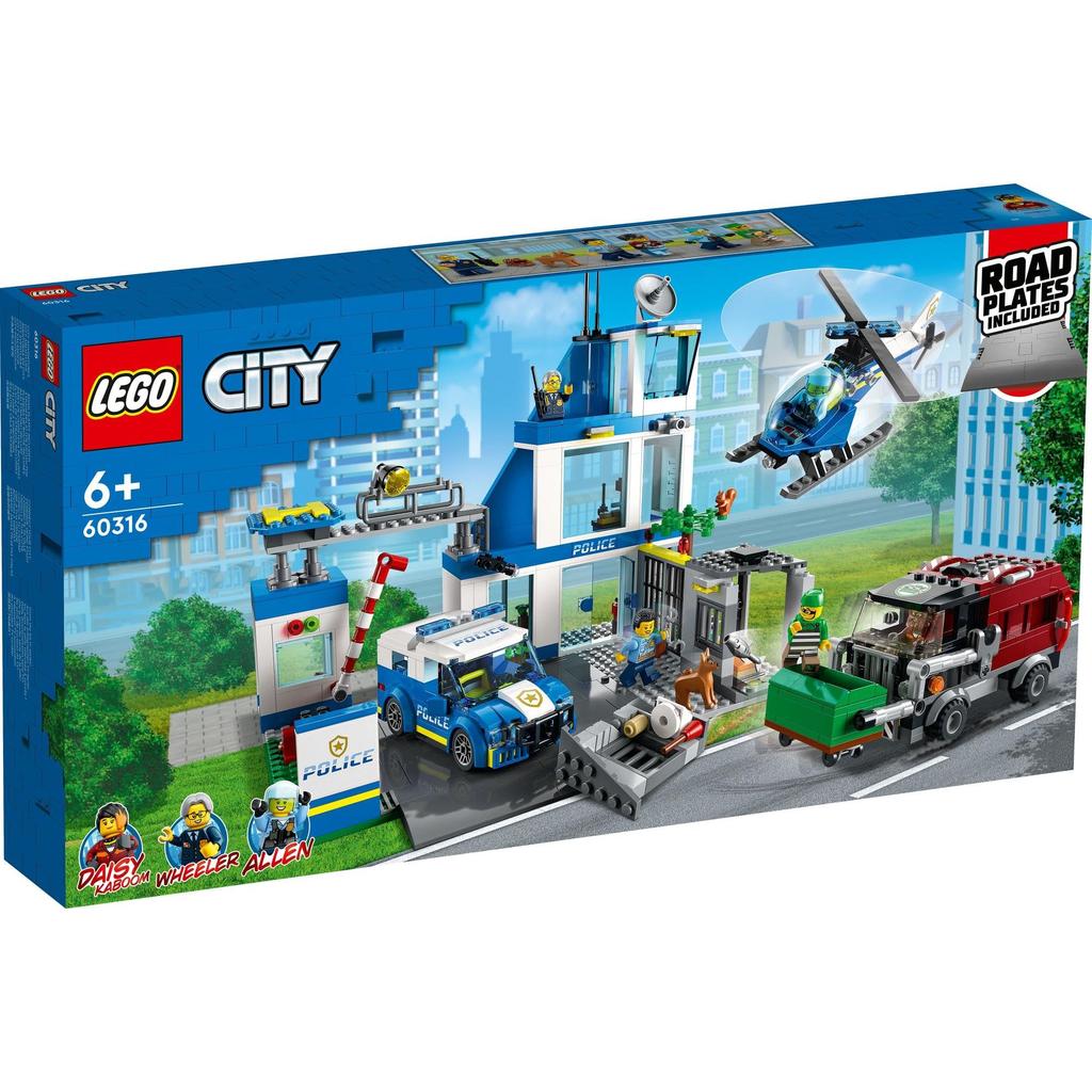 LEGO City Police Station Playset 60316 Building Blocks Educational Toy for Boys and Girls Ages 6 7 8 9 Police Car City Building